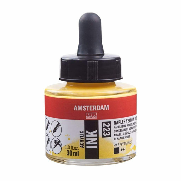 223 - Talens Amsterdam Acrylic Ink 30ml Naples Yellow Deep