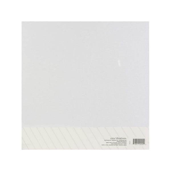 Core'dinations Value Pack Cardstock 12"X12" 80lb 20/Pkg - White Canvas