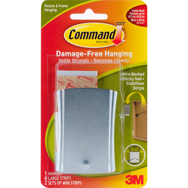 Command Wire-Backed Sticky Nail - 1 Hanger, 4 Large Strips & 2 Mini Strips*