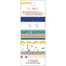 Crate Paper - Hooray Washi Tape 8 pack .25inch To .61inch Wide, 4 To 6 Yards Each