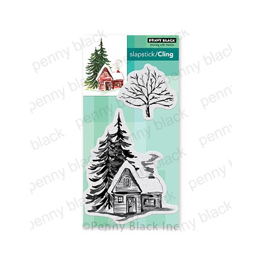 Penny Black Cling Rubber Stamp - Cozy Cabin