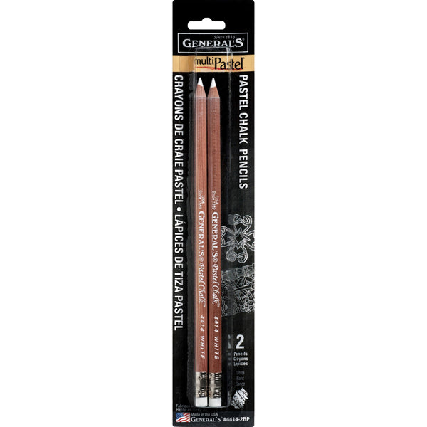 General Pencil MultiPastel ® Chalk Pencils 2/Pkg - White