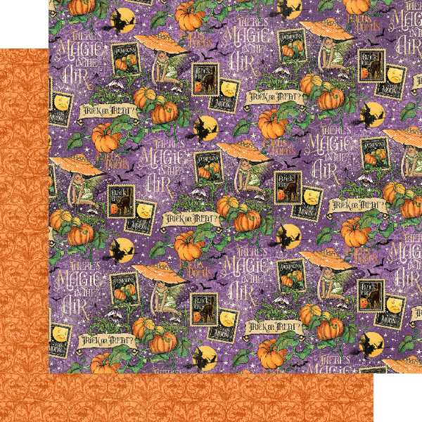 Graphic 45 Midnight Tales Double-Sided Cardstock 12inX12in - Hocus Pocus
