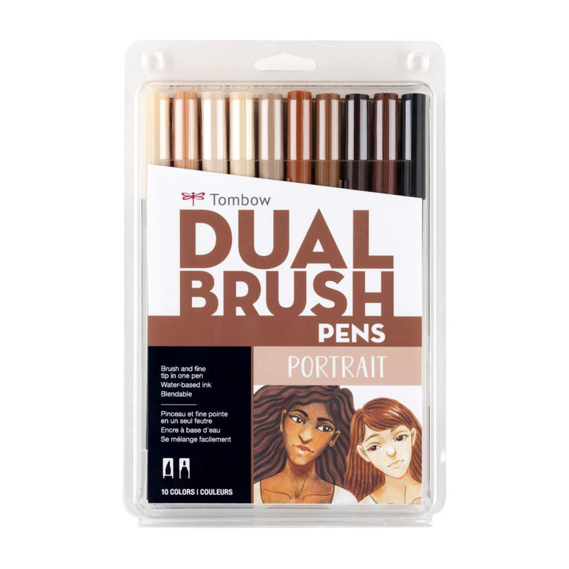 Tombow Dual Brush Marker Set 10 Pack - Portrait