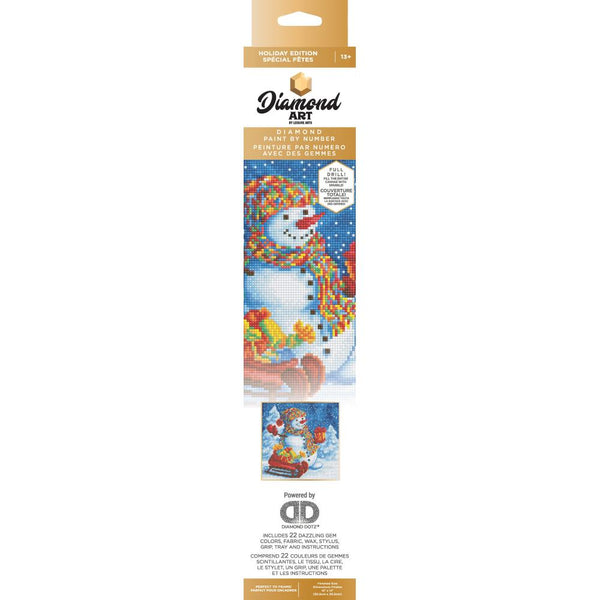 Leisure Arts Diamond Art Intermediate Kit 11"x 14" - Holiday Snowman Fun