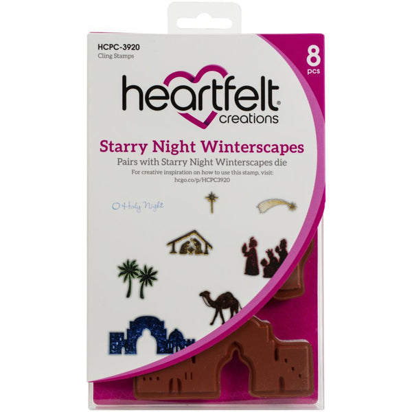 Heartfelt Creations Cling Rubber Stamp Set - Starry Night Winterscapes