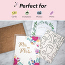 Greeting cards and an envelope on a marble surface with text 'Perfect for' at the top.