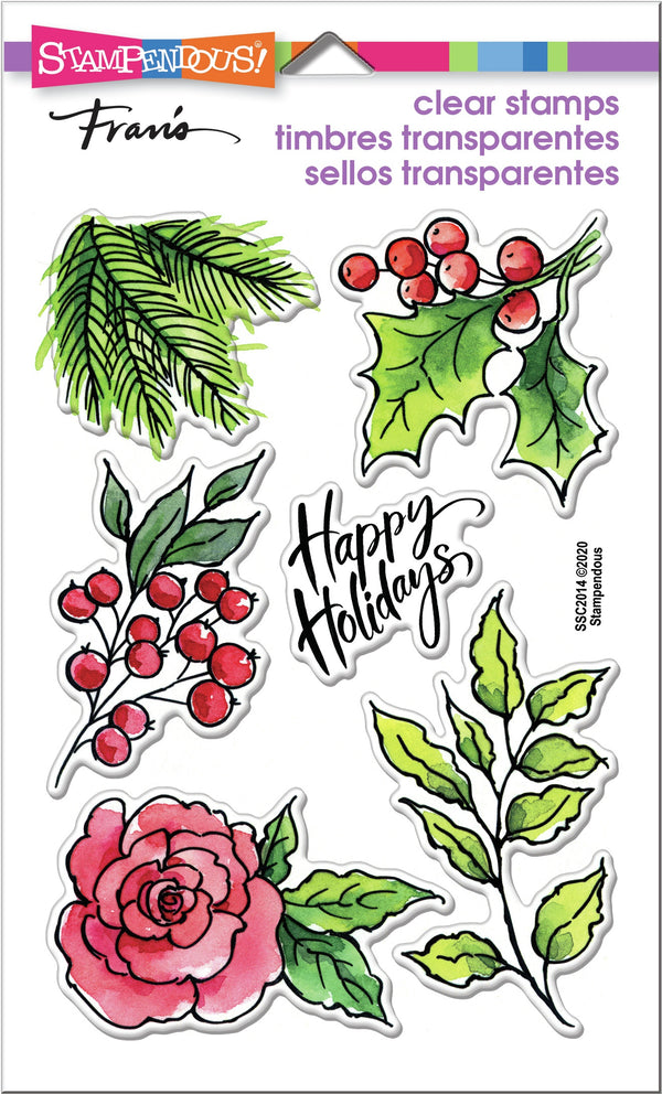 Stampendous Perfectly Clear Stamps Leafy Holiday