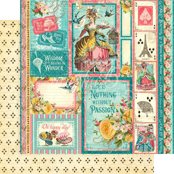 Graphic 45 Ephemera Queen Double-Sided Cardstock 12in x 12in - Oh Happy Day