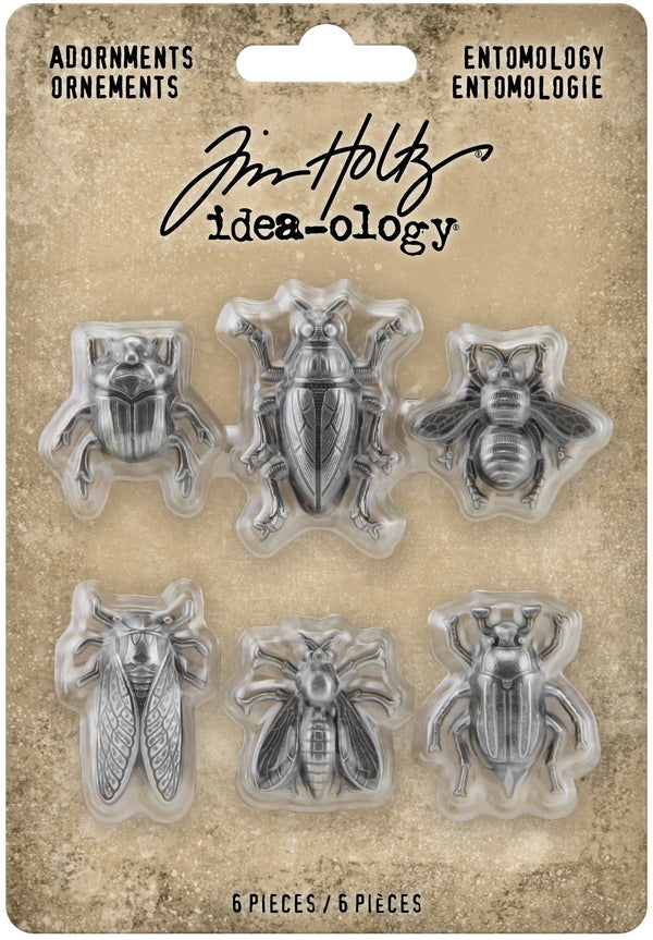 Tim Holtz Idea-Ology Metal Adornments 5/Pkg - Entomology