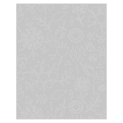 Sizzix 665363 Fustella Thinlits Folk Flowers By Tim Holtz: Set Motivi Floreali Per Big Shot, 14x10,8 Cm