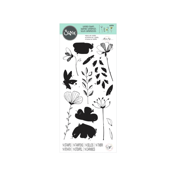 Sizzix Layered Clear Stamps By Olivia Rose - Watercolour Flowers