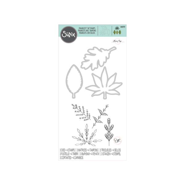 Sizzix Framelits Die & Stamp Set By Olivia Rose 3 pack - Decorative Leaves