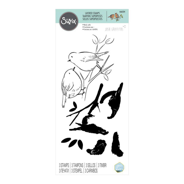 Sizzix Layered Clear Stamps By Josh Griffiths - Garden Birds