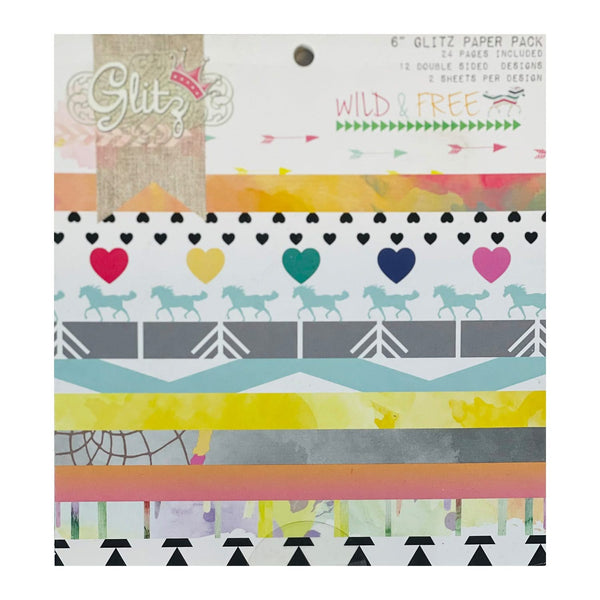 Glitz Designs 6"x6" Paper Pad - Wild & Free