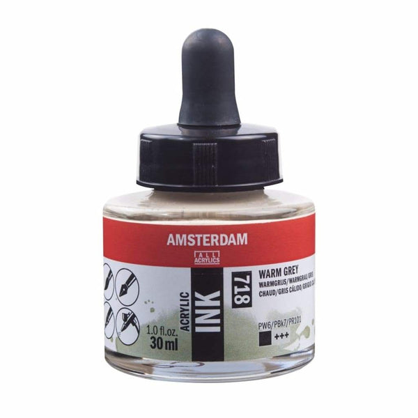 718 - Talens Amsterdam Acrylic Ink 30ml - Warm Grey