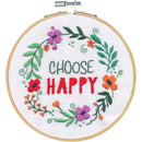 Dimensions Embroidery Kit 6" Round - Choose Happy - Stitched In Thread*