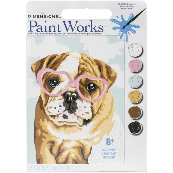 Paint Works Paint By Number Kit 8"x 10" - Dog Love*