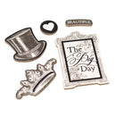 BoBunny - Chipboard Stickers 12in x 12in - Tuxedos & Tiaras with Black Foil Accents*
