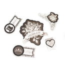 BoBunny Adhesive Layered Chipboard 8 pack - Tuxedos & Tiaras with Black Foil Accents*