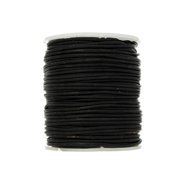John Bead Dazzle-It Genuine Leather Cord 1mm Round 27.3yd - Black*