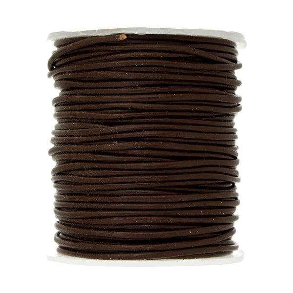 John Bead Dazzle-It Genuine Leather Cord .5mm Round 27.3yd - Brown*
