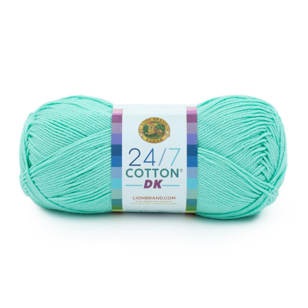 Lion Brand 24/7 Cotton DK Yarn - Fresh Mint