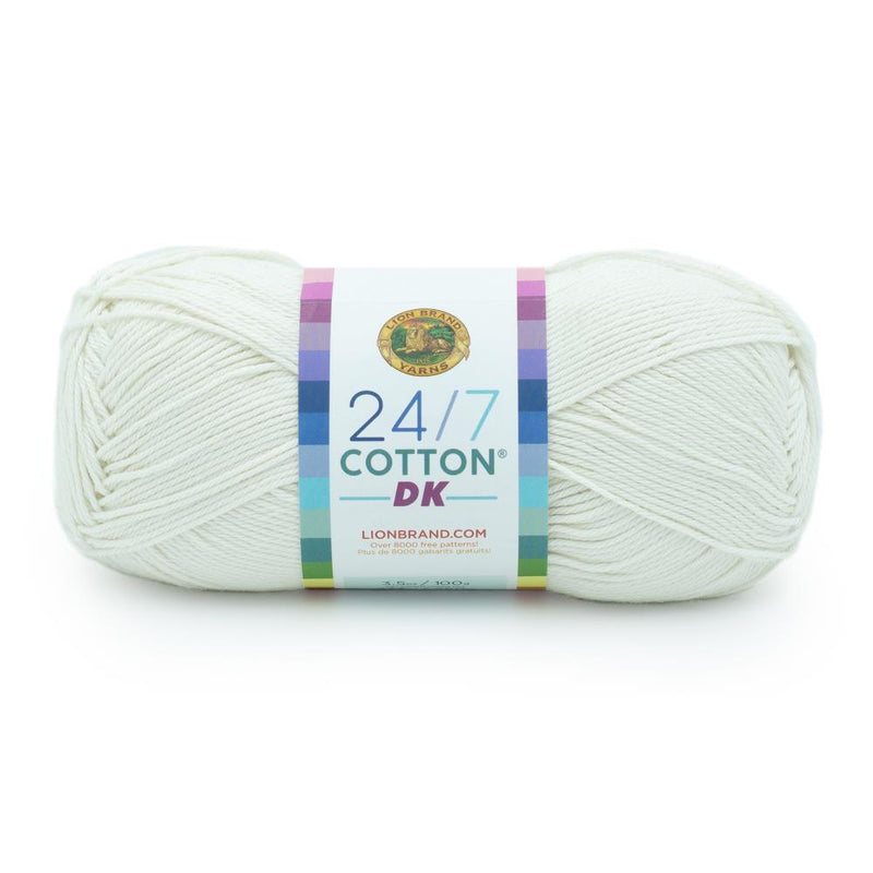Lion Brand 24/7 Cotton DK Yarn Cream