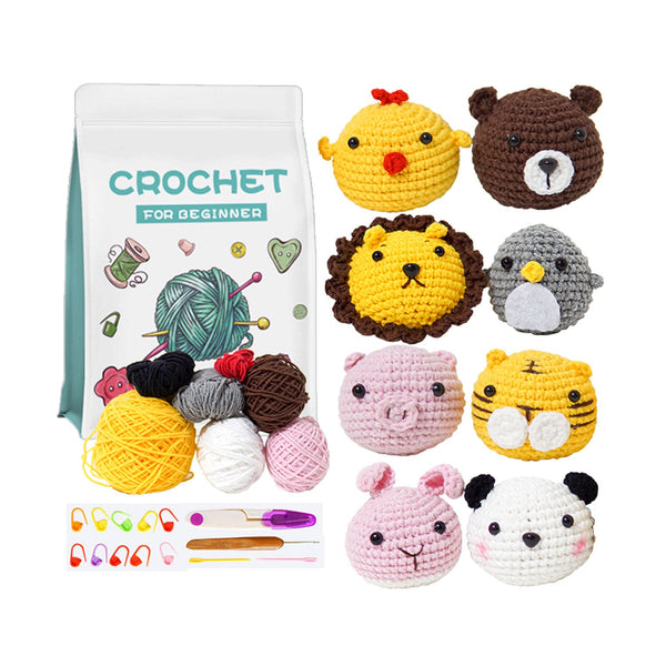 Poppy Crafts Learn to Crochet Kit  #7 - Animal Head Key Chain