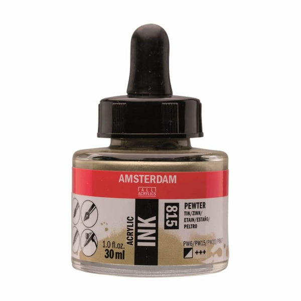 815 - Talens Amsterdam Acrylic Ink 30ml Pewter