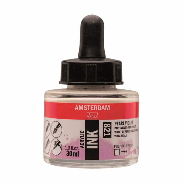 821 - Talens Amsterdam Acrylic Ink 30ml Pearl Violet