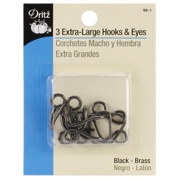 Dritz - Extra-Large Hooks & Eyes 3 pack - Black*