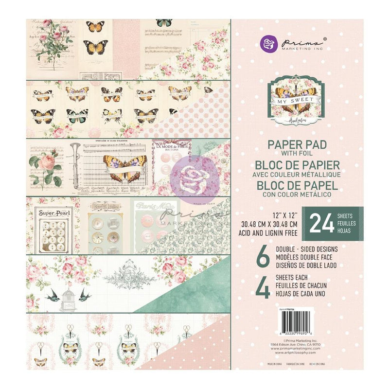 Prima Marketing Double-Sided Paper Pad 12"X12" 24 pack - My Sweet By Frank Garcia, 6 Designs/4 Ea*