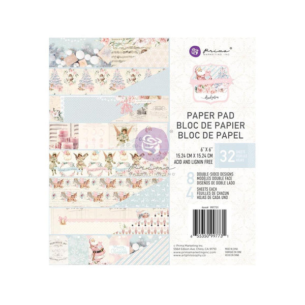 Prima Marketing 6"x6" D/Sided Paper Pad By Frank Garcia 32/Pkg - Christmas Sparkle*