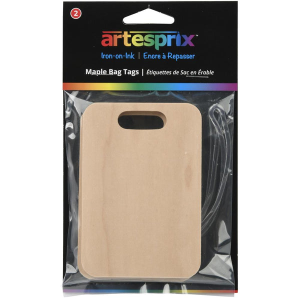 Artesprix Iron-On-Ink Bag Tag 2 pack - Maple - 2.7in x 3.8in*