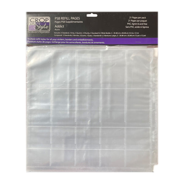 Crop In Style PSB Clear Refill Pages - Addict 21 Pack