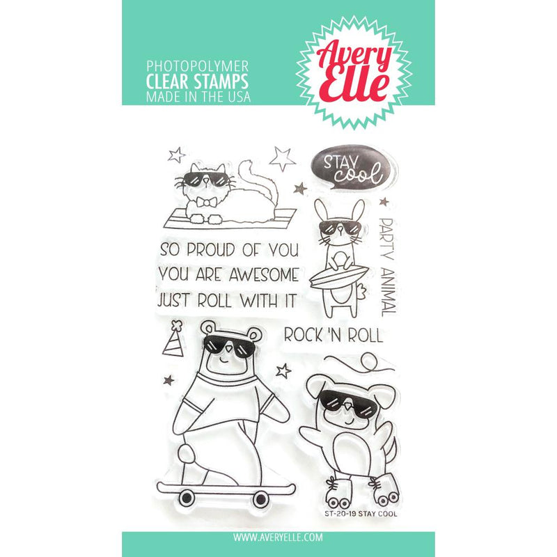 Avery Elle Clear Stamp Set 4in x 6in - Stay Cool*