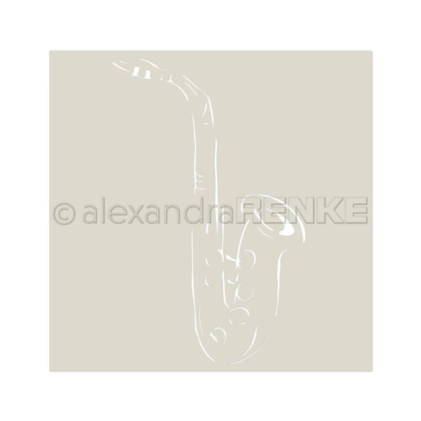 Alexandra Renke Stencil 6in x 6in - Saxophone, Music