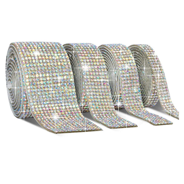 Poppy Crafts Self-adhesive Diamond Rhinestone Ribbon - Aurora 4 Pack