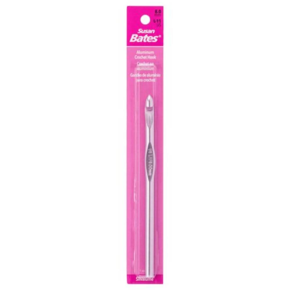 Susan Bates Silvalume Aluminum Crochet Hook Size L/11 (8mm) 5.5 Inch - Smooth Grip For Yarn Crafting - View #5