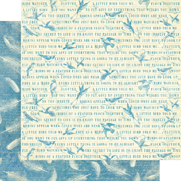 Graphic 45 Bird Watcher Double-Sided Cardstock 12in x 12in - Feather Your Nest