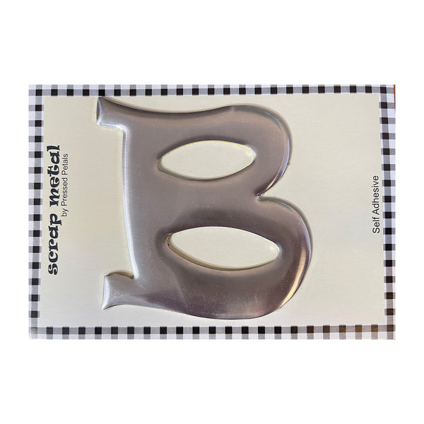 Pressed Petals - Letter B - Large - Silver