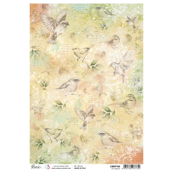 Ciao Bella Rice Paper Sheet A4 - Les Oiseaux, Notre Vie