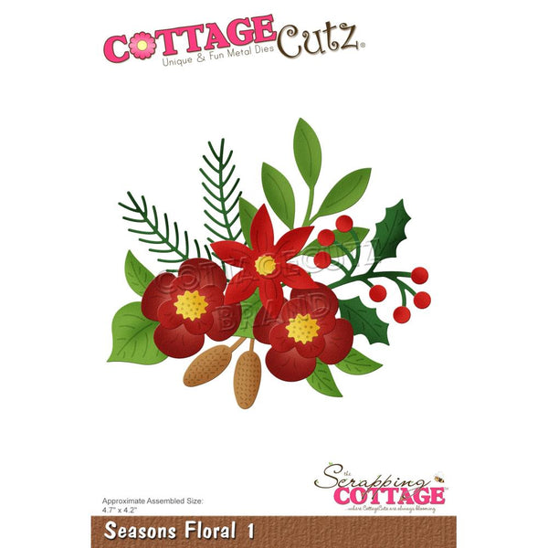 CottageCutz Dies - Seasons Floral 1, 4.7 inch X4.2 inch
