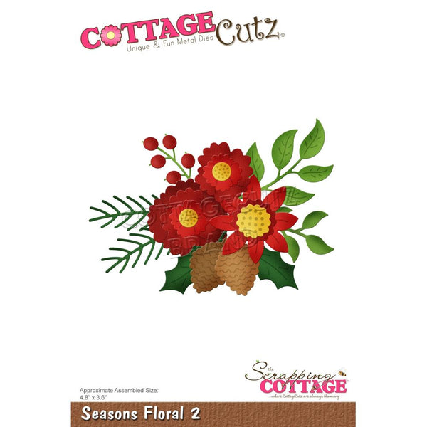 CottageCutz Dies - Seasons Floral 2 - 4.8 inch X3.6 inch