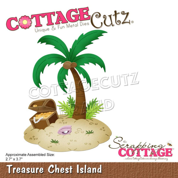 CottageCutz Dies - Treasure Chest Island 2.7in x 3.7in*