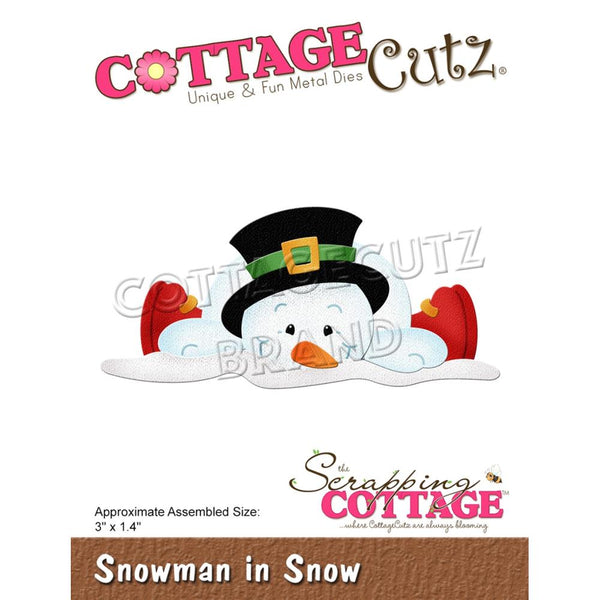 CottageCutz Dies - Snowman In Snow 3in x 1.4in