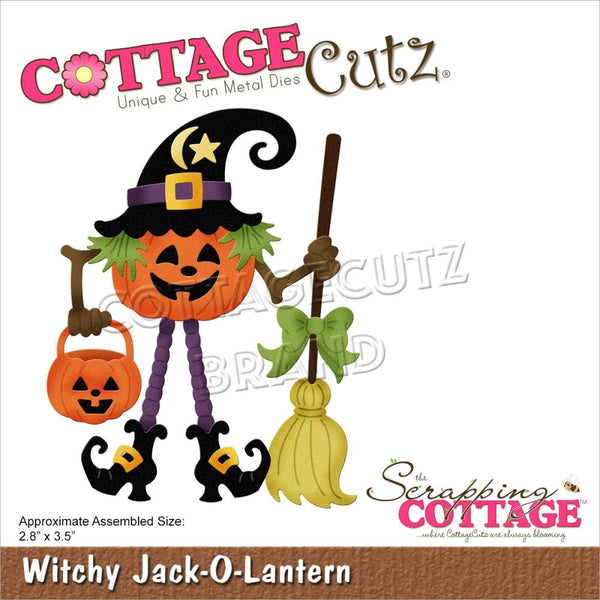 CottageCutz Dies - Witchy Jack-O-Lantern 2.8in x 3.5in