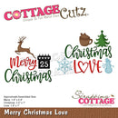 CottageCutz Dies Merry Christmas Love 3.2" To 0.9"*