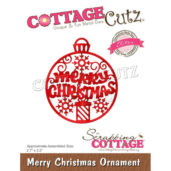 CottageCutz Dies - Merry Christmas Ornament, 2.7 inch X3.2 inch*